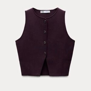 Zara burgundy vest Small